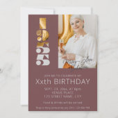 1955年ブルゴーニュ生まれで70歳の誕生日の写真 招待状 (正面)