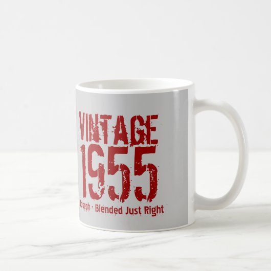 1955年ヴィンテージ年または任意の誕生日右ブレンドM4Z コーヒーマグカップ (右)