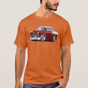 1955年式シボレー・ベルエア ワインレッド カー おもしろTシャツ Tシャツ