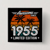 1955年生まれ1955年以来1955年限定レトロ素晴らし 缶バッジ (正面)