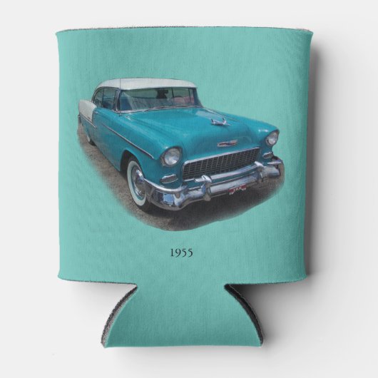 1955年青白クラシックカー クーラーボトル 缶クーラー (正面)