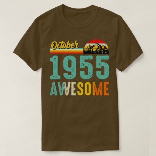 1955年10月誕生日ギフトシャツヴィンテージ10月1日 Tシャツ (デザイン正面)