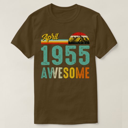 1955年4月誕生日ギフトシャツヴィンテージ1955年4月 Tシャツ (デザイン正面)