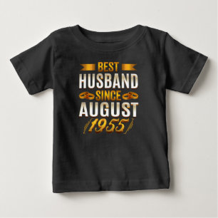 1955年8月以来最高の夫 面白い結婚記念日 ベビーTシャツ
