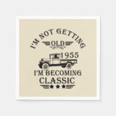 1955生まれ年のヴィンテージ誕生日プレゼント スタンダードカクテルナプキン (正面)