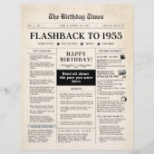 1955生まれ年の70歳の誕生日のモック新聞 (正面)