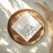 1955生まれ年ブラック70thバースデーパーティーのミニマル スタンダードカクテルナプキン