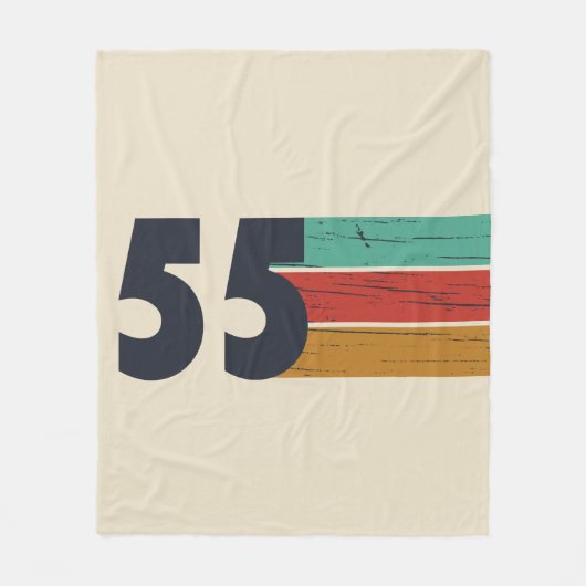 1955生まれ年ヴィンテージ70歳の誕生日ギフト フリースブランケット (正面)