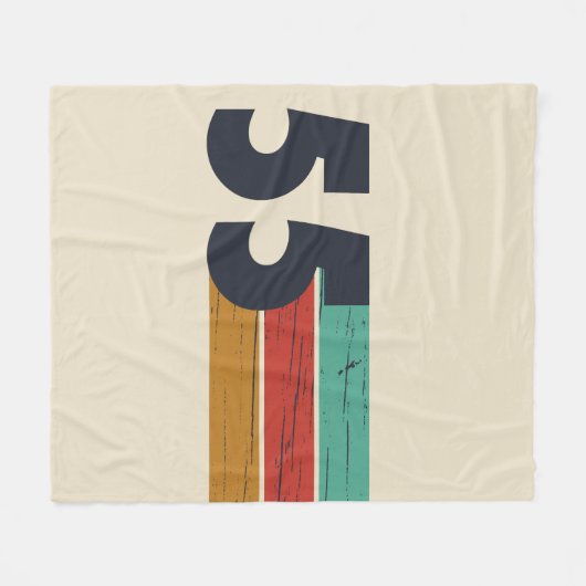 1955生まれ年ヴィンテージ70歳の誕生日ギフト フリースブランケット (正面(横))