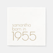 1955生まれ年金ゴールド70th Birthday Partyのミニマル スタンダードカクテルナプキン (正面)