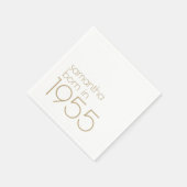 1955生まれ年金ゴールド70th Birthday Partyのミニマル スタンダードカクテルナプキン (角)