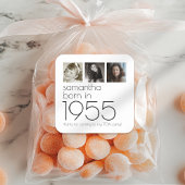 1955生まれ年3枚の写真70th Birthday Party 感謝してい スクエアシール