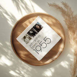 1955生まれ年3枚写真70th Birthday Party スタンダードカクテルナプキン