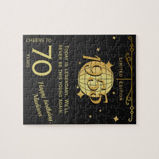 1955生まれ年70歳の誕生日パーティギフトのヴィンテージ ジグソーパズル (横)