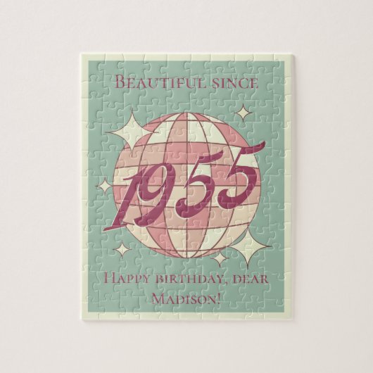 1955生まれ年70歳の誕生日パーティギフトのヴィンテージ ジグソーパズル (縦)