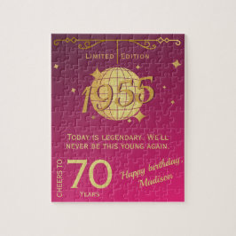 1955生まれ年70歳の誕生日パーティーギフトピンク ジグソーパズル