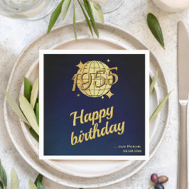 1955生まれ年70歳の誕生日金ゴールドフェスティバルナプキン スタンダードカクテルナプキン