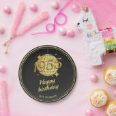 1955生まれ年70th birthday partyブラック紙プレート ペーパープレート (パーティー)