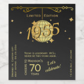 1955生まれ年70th birthday party エレガント wine label ワインラベル (シングルラベル)