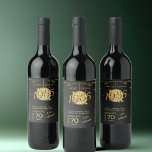 1955生まれ年70th birthday party エレガント wine label ワインラベル<br><div class="desc">1955年70回の誕生日パエレガントーティのワインボトルのレーベルで生まれは、この素晴らしい黒と金ゴールドをチェックし、ゴールデンディスコのボールを主演に！スローガンを追加し、金ゴールド文字のオプションを調整してスタイルに合わせて調整することで、ジャズを盛り上げることができる。始めろパーティー!</div>