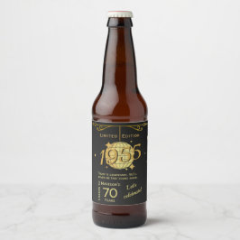 1955生まれ年70th birthday party black beer Label ビールラベル