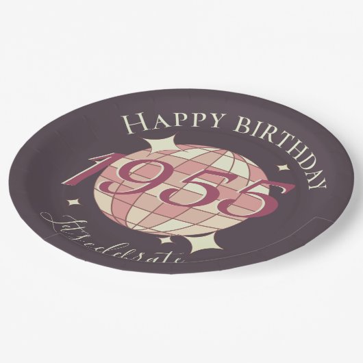 1955生まれ年70th birthday party decor紙プレート ペーパープレート (アングル)