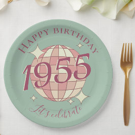 1955生まれ年70th birthday party decor紙プレート ペーパープレート