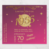 1955生まれ年70th birthday party wine label set スパークリングワインラベル (シングルラベル)