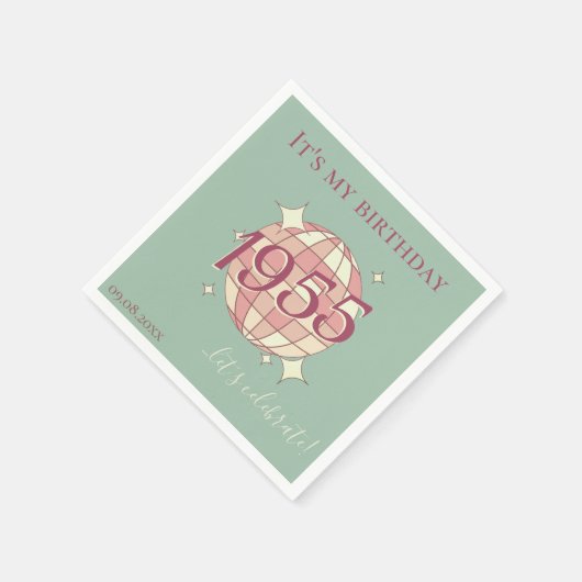 1955生まれ年70th birthday table decorのナプキンス スタンダードカクテルナプキン (角)