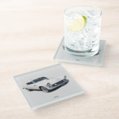 1955白コンバーチブルガラスコースター ガラスコースター (アングル)