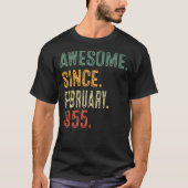 1955素晴らし年2月から68番目の誕生日ギフト68 Tシャツ (正面)