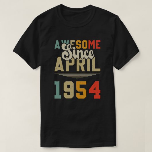 1955素晴らし年4月誕生日69年目からのヴィンテージ Tシャツ (デザイン正面)