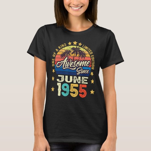 1955素晴らし年6月以来ヴィンテージ67誕生日 Tシャツ (正面)