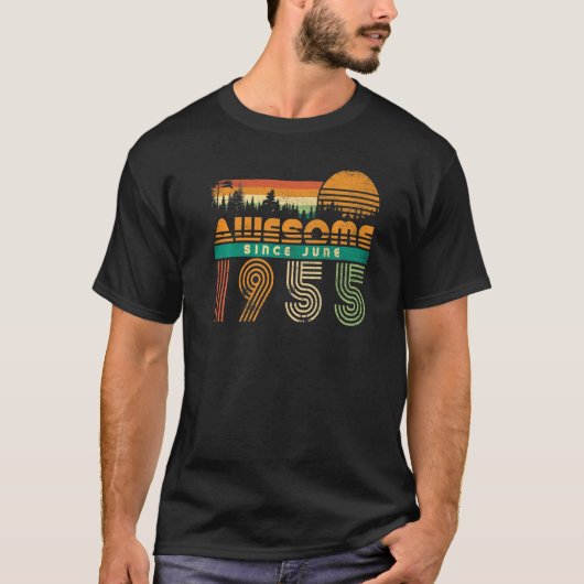 1955素晴らし年6月以来誕生日女子男性へVi Tシャツ (正面)