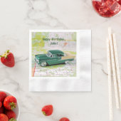 1955道路上の車の地図 縁ありカクテルナプキン (インサイチュ)