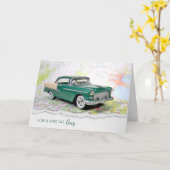 1955道路地図の車 カード (黄色い花)