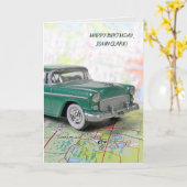 1955道路地図の車 カード (黄色い花)