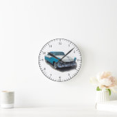 1955青/白フェアレーンクラシック車時計 ラウンド壁時計 (ホーム)