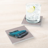 1955青/白ベル航空ガラスコースター ガラスコースター (アングル)