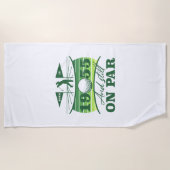 1955 70th誕生日ゴルフユーモア ビーチタオル (正面)