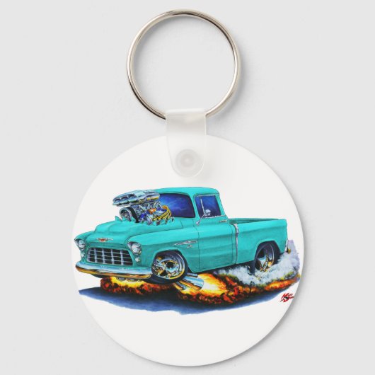 1955 Chevyピックアップターコイズトラック キーホルダー (正面)