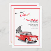 1955 Chevy Belエア招待状垂直 招待状 (正面/裏面)