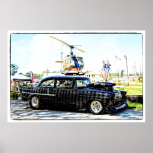 1955 Chevy POW-MIAレースカー ポスター
