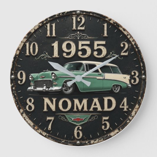 1955 Classic Car  ラージ壁時計 (正面)