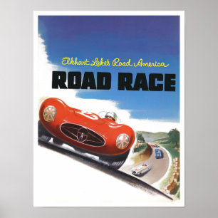 1955 Elkhart Lake road race ポスター