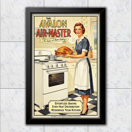 1955 Vintage Avalon Air-Master Oven Advertising ポスター