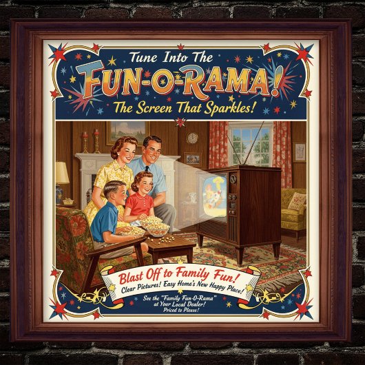 1955 Vintage Television Advertising Poster ポスター