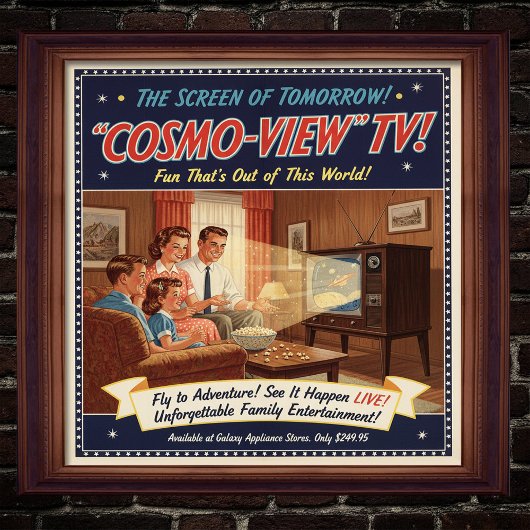 1955 Vintage Television Advertising Poster ポスター