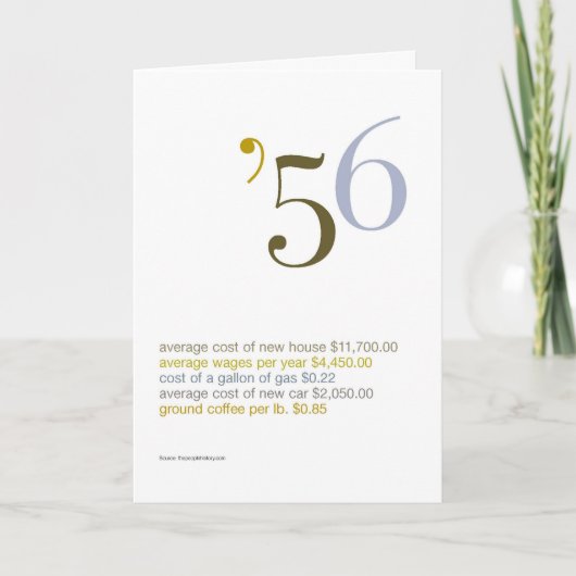 1956の誕生日のおもしろい事実 カード (正面)