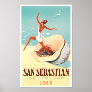 1956サンセバスチャンのスペインのヴィンテージ旅行 ポスター